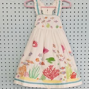 Girls 2T Cotton Kids White Mermaid Sun Dress